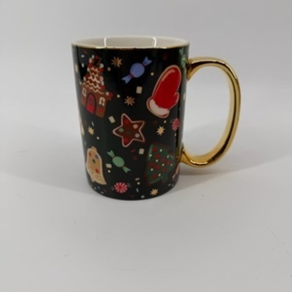Rifle‎ Paper Co Christmas Holiday Evergreen Nutcracker Mug Metallic Handle 4.5in